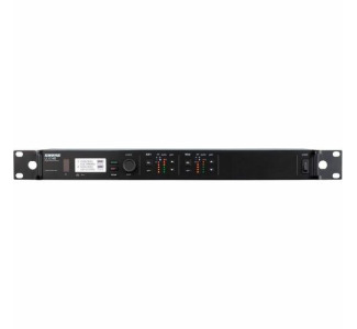 Dual Digital Wireless Receiver with Always On AES256 Encryption, Internal Power Supply, 1/2 Wave Antenna and Rack Mounting Hardware, 530-602 MHz