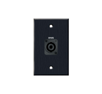 Single-gang 4-pole Speakon Fast Tab/Screw Back Plate, Black Anodized