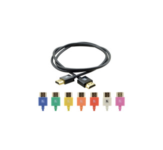 1ft Ultra-slim High-speed HDMI Flexible Cable with Ethernet, Black