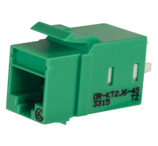 Ortronics Category 6 Keystone Jack, Lacing Cap Termination, Green