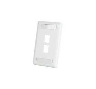 Ortronics HDJ 2 Hole Faceplate, White