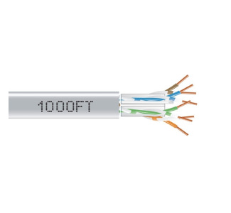 CAT6A 650-MHz Solid Ethernet Bulk Cable - Unshielded (UTP), CMP Plenum, Gray, 1000-ft. (304.8-m) Spool