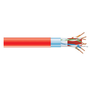 CAT6A 650-MHz Solid Ethernet Bulk Cable - Shielded (F/UTP), CMP Plenum, Red, 1000-ft. (304.8-m) Spool