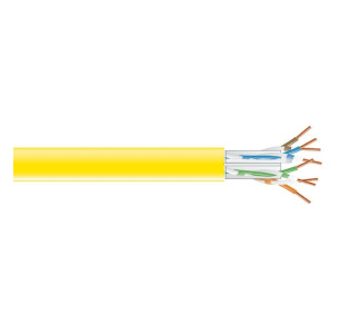 CAT6A 650-MHz Solid Ethernet Bulk Cable - Unshielded (UTP), CMP Plenum, Yellow, 1000-ft. (304.8-m) Spool