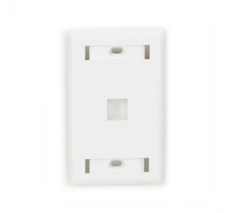 1-Port White Single-Gang Keystone Wallplate