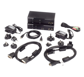 KVM Extender Kit over CATx - Dual-Monitor, DVI-D, USB 2.0, Audio, Serial, Local Video Out