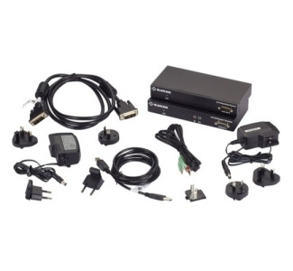 KVM Extender Kit over Fiber Bundle - Single-Monitor, DVI-D, USB 2.0, Serial, Audio, Local Video with (2) SFPs, 1250-Mbps - LC, SM 1310nm, 20km (LFP442)