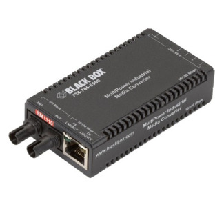 Fast Ethernet (100-Mbps) Industrial Media Converter - 10/100-Mbps Copper to 100-Mbps Singlemode Fiber, Hardened Temperature, 1310nm, 40km, ST