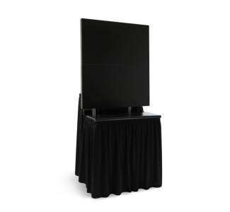 2 piece Drapery Kit for 1 ELU-50RX2 RotoLift Dual Cases creating a 1x2 display