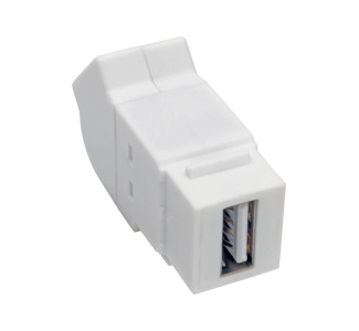 USB 2.0 All-in-One Keystone/Panel Mount Angled Coupler (F/F), White