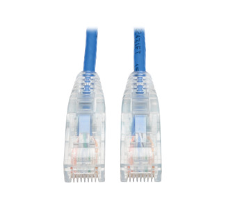 Cat6 Gigabit Snagless Molded Slim UTP Patch Cable (RJ45 M/M), Blue, 1 ft.