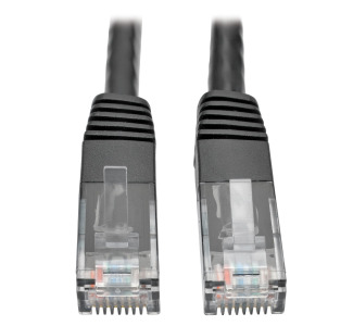 Premium Cat5/5e/6 Gigabit Molded Patch Cable, 24 AWG, 550 MHz/1 Gbps (RJ45 M/M), Black, 50 ft.