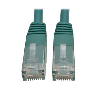 Premium Cat5/5e/6 Gigabit Molded Patch Cable, 24 AWG, 550 MHz/1 Gbps (RJ45 M/M), Green, 2 ft.