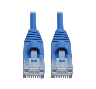 Cat6a Gigabit Snagless Molded Slim UTP Network Patch Cable (RJ45 M/M), Blue, 1 ft.