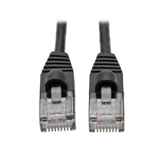 Cat6a Gigabit Snagless Molded Slim UTP Network Patch Cable (RJ45 M/M), Black, 1 ft.