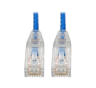 Cat6 Gigabit Snagless Molded Slim UTP Patch Cable (RJ45 M/M), Blue, 6 in.