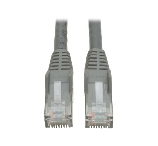 Premium Cat6 Gigabit Snagless Molded UTP Patch Cable, 24 AWG, 550 MHz/1 Gbps (RJ45 M/M), Gray, 35 ft.