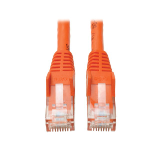 Premium Cat6 Gigabit Snagless Molded UTP Patch Cable, 24 AWG, 550 MHz/1 Gbps (RJ45 M/M), Orange, 50 ft.