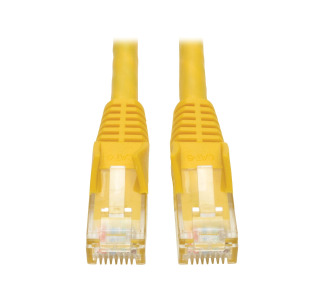 Premium Cat6 Gigabit Snagless Molded UTP Patch Cable, 24 AWG, 550 MHz/1 Gbps (RJ45 M/M), Yellow, 35 ft.
