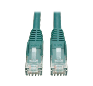 Premium Cat6 Gigabit Snagless Molded UTP Patch Cable, 24 AWG, 550 MHz/1 Gbps (RJ45 M/M), Green, 35 ft.