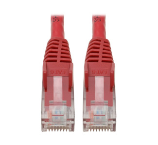 Premium Cat6 Gigabit Snagless Molded UTP Patch Cable, 24 AWG, 550 MHz/1 Gbps (RJ45 M/M), Red, 6 in.