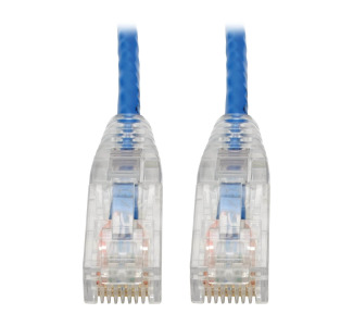 Cat6 UTP Patch Cable (RJ45) - M/M, Gigabit, Snagless, Molded, Slim, Blue, 7 ft.