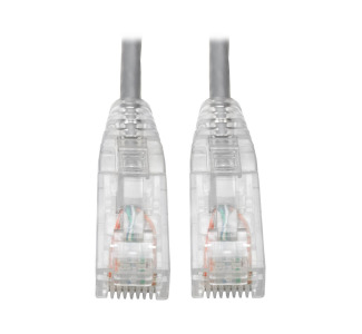 Cat6 UTP Patch Cable (RJ45) - M/M, Gigabit, Snagless, Molded, Slim, Gray, 6 in.