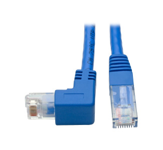 Down-Angle Cat6 UTP Patch Cable (RJ45) - 1 ft., M/M, Gigabit, Molded, Blue