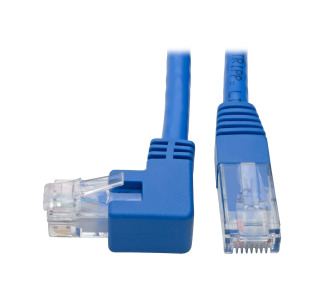 Left-Angle Cat6 UTP Patch Cable (RJ45) - 1 ft., M/M, Gigabit, Molded, Blue