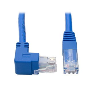 Up-Angle Cat6 UTP Patch Cable (RJ45) - 1 ft., M/M, Gigabit, Molded, Blue