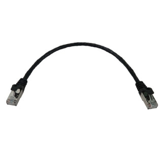 Cat6a 10G Snagless Shielded Slim STP Ethernet Cable (RJ45 M/M), PoE, Black, 1 ft. (0.3 m)