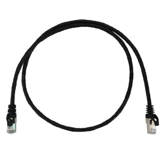 Cat6a 10G Snagless Shielded Slim STP Ethernet Cable (RJ45 M/M), PoE, Black, 3 ft. (0.9 m)