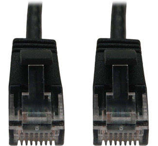 Cat6a 10G Snagless Molded Slim UTP Ethernet Cable (RJ45 M/M), PoE, Black, 6 in. (15 cm)