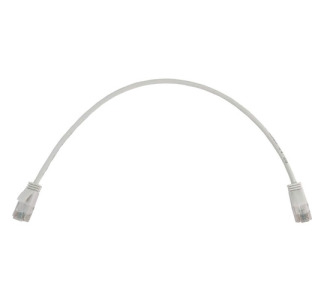 Cat6a 10G Snagless Molded Slim UTP Ethernet Cable (RJ45 M/M), PoE, White, 1 ft. (0.3 m)