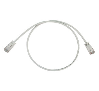 Cat6a 10G Snagless Molded Slim UTP Ethernet Cable (RJ45 M/M), PoE, White, 2 ft. (0.6 m)