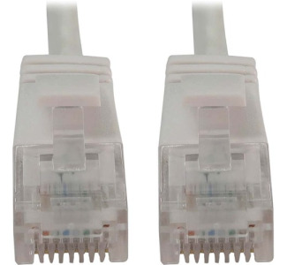Cat6a 10G Snagless Molded Slim UTP Ethernet Cable (RJ45 M/M), PoE, White, 3 ft. (0.9 m)
