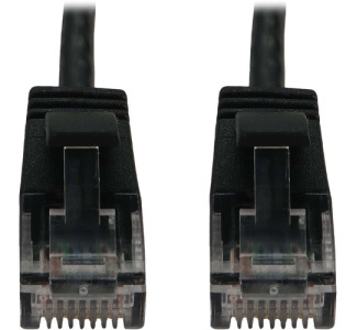 Cat6a 10G Snagless Molded Slim UTP Ethernet Cable (RJ45 M/M), PoE, Black, 7 ft. (2.1 m)
