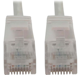 Cat6a 10G Snagless Molded Slim UTP Ethernet Cable (RJ45 M/M), PoE, White, 20 ft. (6.1 m)