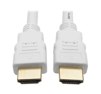 High-Speed HDMI 4K Cable with Digital Video and Audio, Ultra HD 4K x 2K @ 30 Hz (M/M), White, 10 ft.