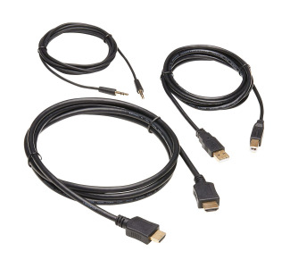 HDMI KVM Cable Kit - 4K HDMI, USB 2.0, 3.5 mm Audio (M/M), Black, 6ft