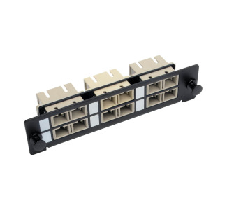 High-Density Fiber Adapter Panel (MMF/SMF), 6 SC Duplex Connectors, Black