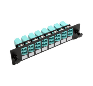 High-Density Fiber Adapter Panel (MMF/SMF), 8 LC Duplex Connectors, Black