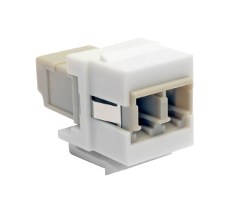 Duplex Multimode Fiber Coupler, Keystone Jack - LC to LC, White