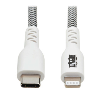 Heavy-Duty USB-C Sync/Charge Cable with Lightning Connector - M/M, USB 2.0, 3 ft (0.9 m)