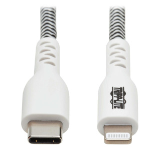 Heavy-Duty USB-C Sync/Charge Cable with C94 Lightning Connector - M/M, USB 2.0, 10 ft (3 m)