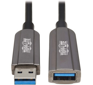 USB 3.2 Gen 1 CL3-Rated Fiber Active Optical Cable (AOC) - Extension/Repeater, A/A M/F, Black, 10 m