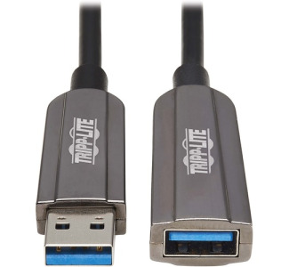 USB 3.2 Gen 1 CL3-Rated Fiber Active Optical Cable (AOC) - Extension/Repeater, A/A M/F, Black, 50 m