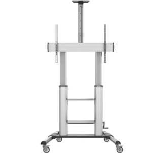 Safe-IT Heavy-Duty Rolling TV Cart with Height-Adjusting Crank Handle for 60 to 100-inch Displays