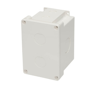 Waterproof Electrical Junction Box - Surface Mount, Industrial, Single Gang, IP67, TAA, 2 Cutouts