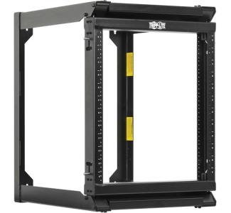 SmartRack 12U Wall-Mount 2-Post Open Frame Rack, Hinged Front, Heavy Duty